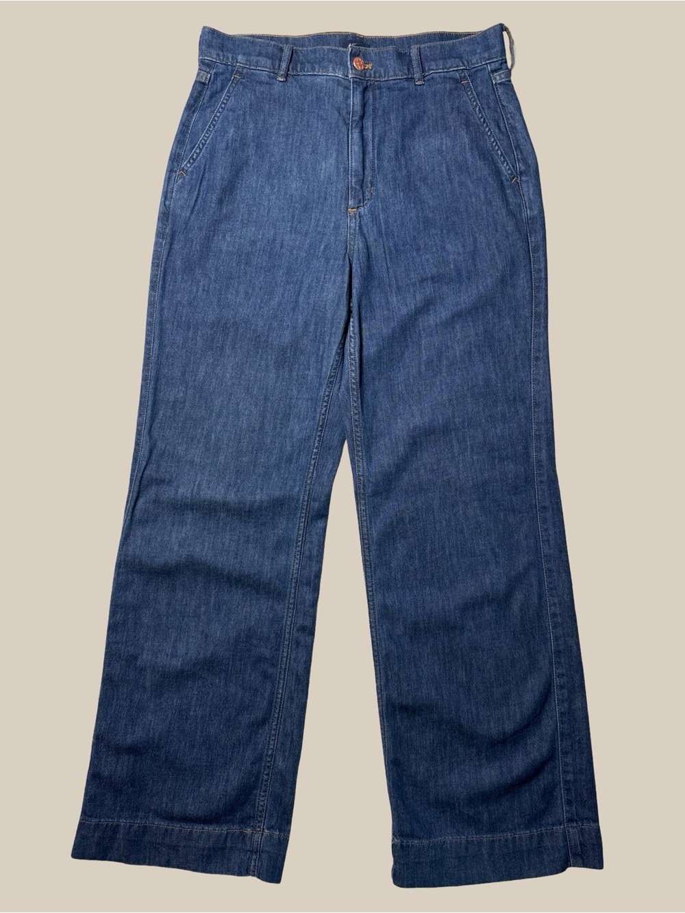 J.Crew Factory Wide Leg Denim Trousers, High Waist, Dark Wash, SZ 28